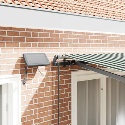 vidaXL Retractable Awning Green and White 300 x 250 cm 4