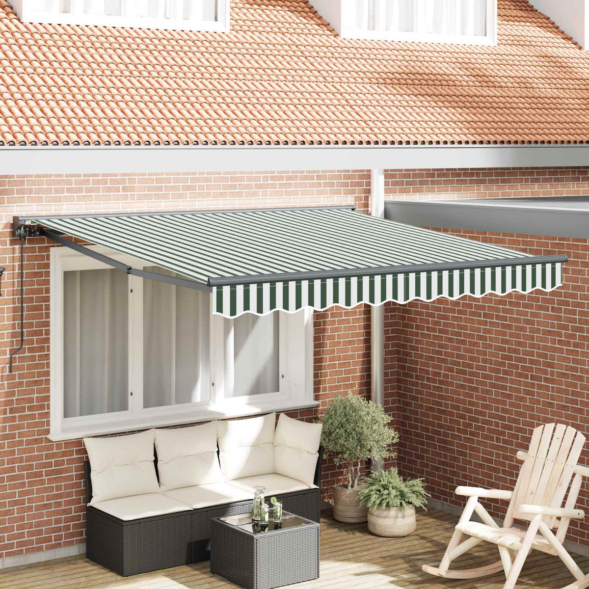 vidaXL Awning Frame Green and White 300 x 250 cm 1