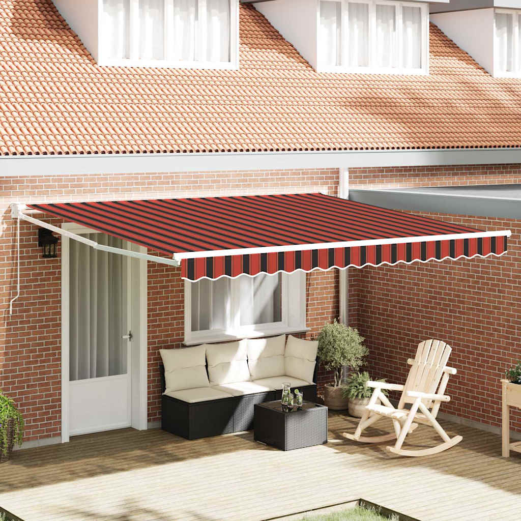 vidaXL Retractable Awning Red and Black 350 x 250 x 165 cm 1