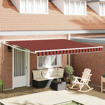 vidaXL Retractable Awning Red and Black 350 x 250 x 165 cm 1