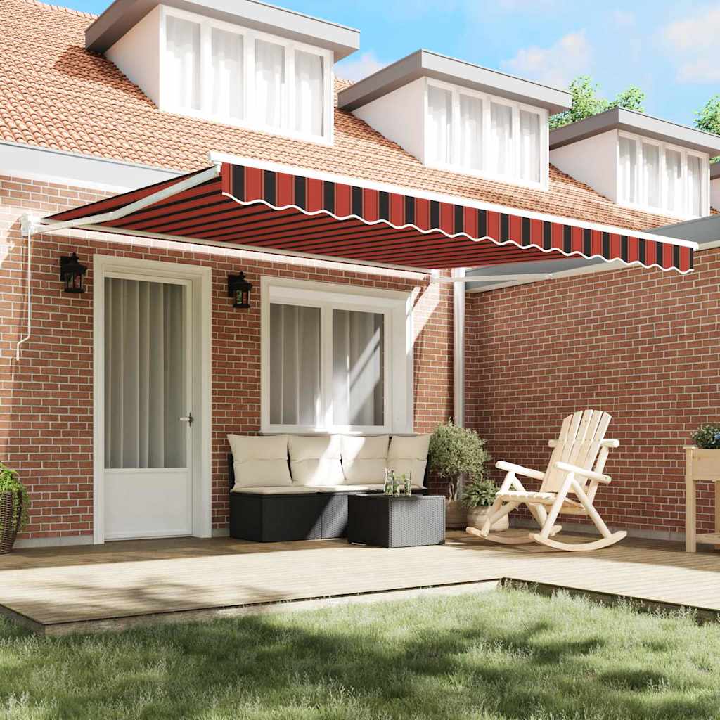 vidaXL Retractable Awning Red and Black 350 x 250 x 165 cm 3