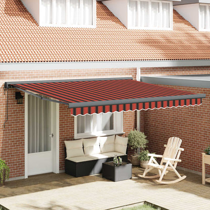 vidaXL Retractable Awning Red and Black 350 x 250 cm 1