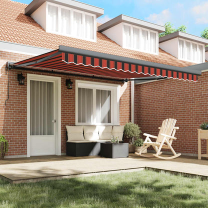 vidaXL Retractable Awning Red and Black 350 x 250 cm 3