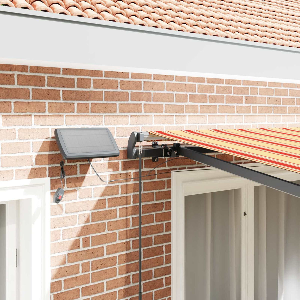 vidaXL Retractable Awning Yellow and Orange 350 x 250 cm 4