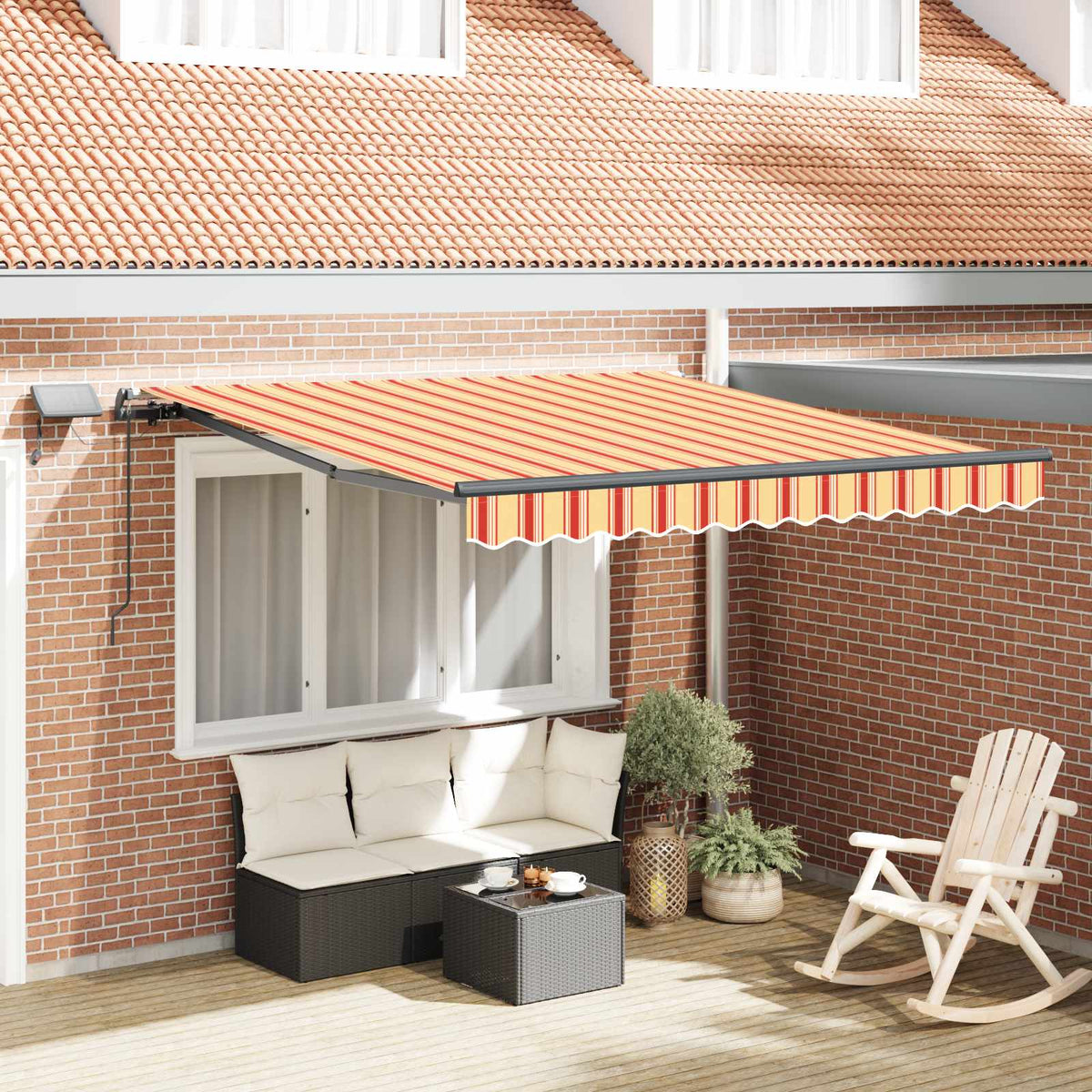 vidaXL Retractable Awning Yellow and Orange 350 x 250 cm 1
