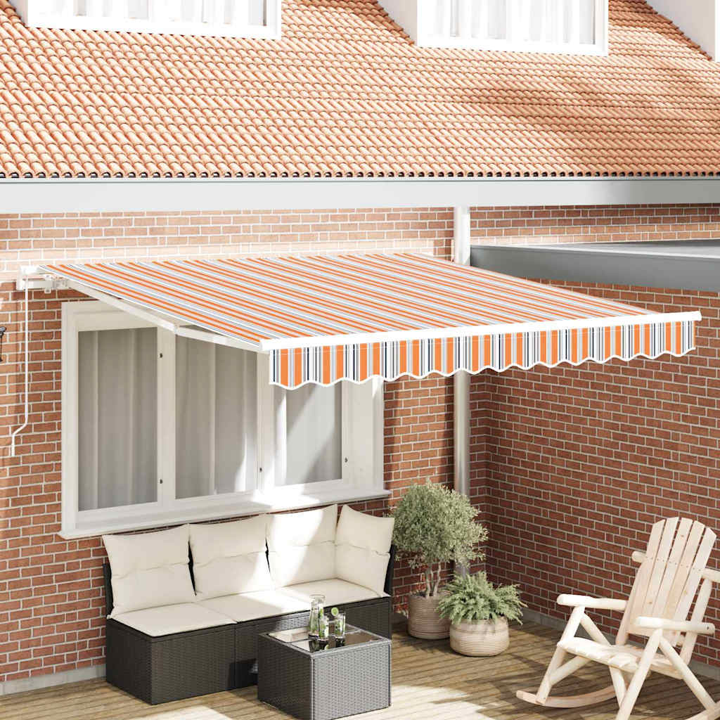 vidaXL Retractable Awning Multicolour 350 x 250 cm 1