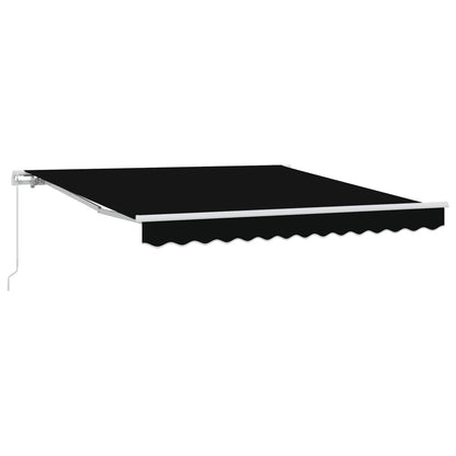 vidaXL Retractable Awning Black 350 x 250 cm Polyester and Aluminium 1