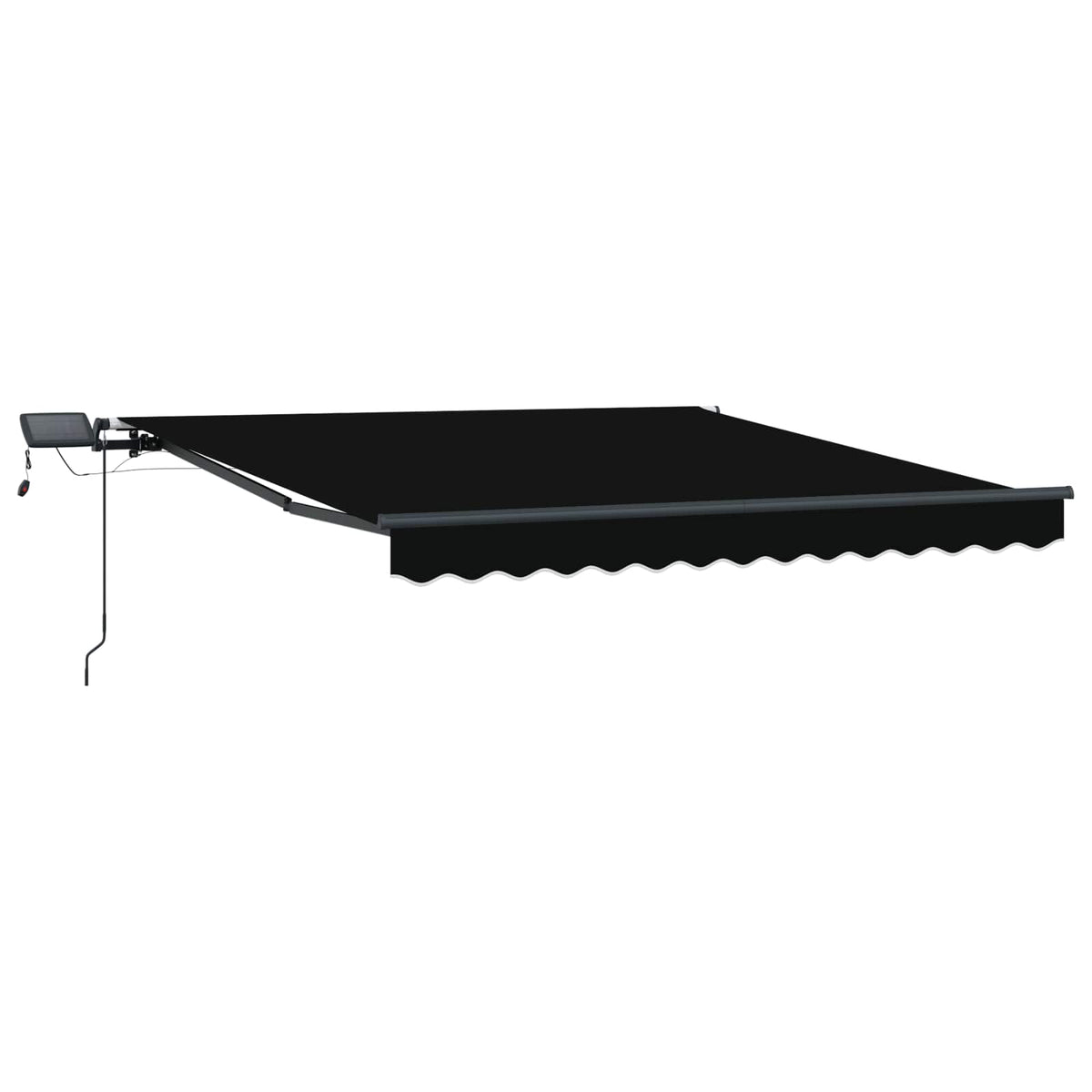 vidaXL Retractable Awning Black 350 x 250 cm Fabric and Aluminium 2