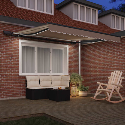 vidaXL Retractable Awning Beige 350 x 250 cm Fabric and Aluminium 3