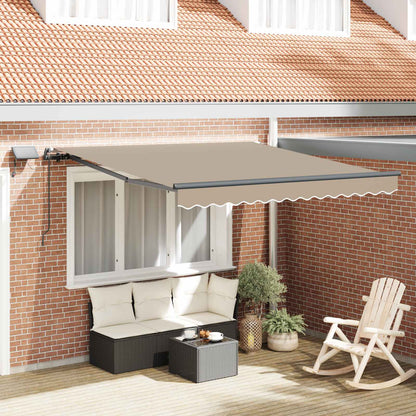 vidaXL Retractable Awning Beige 350 x 250 cm Fabric and Aluminium 1