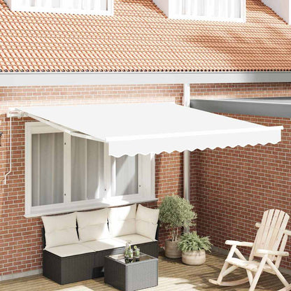 vidaXL Retractable Awning White 350 x 250 cm Polyester and Aluminium 1