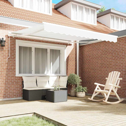 vidaXL Retractable Awning White 350 x 250 cm Polyester and Aluminium 3