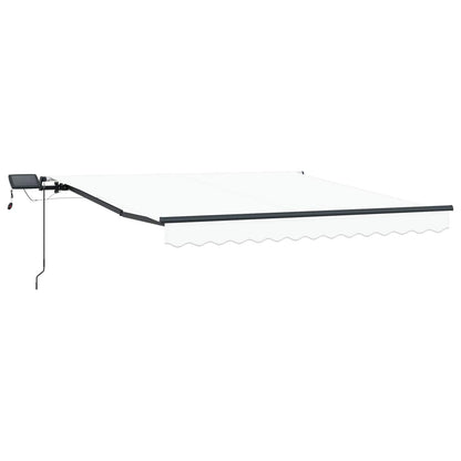 vidaXL Retractable Awning White 350 x 250 cm Fabric and Aluminium 2