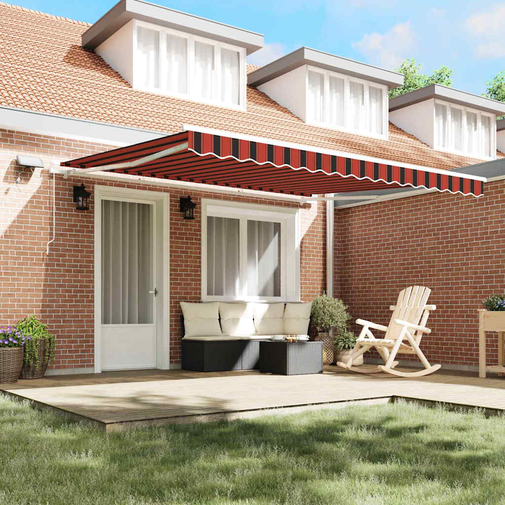 Manual Retractable Awning 400x350 cm with White Frame Orange/black/yellow