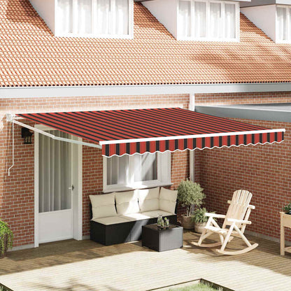 Manual Retractable Awning 400x350 cm with White Frame Yellow/orange/white