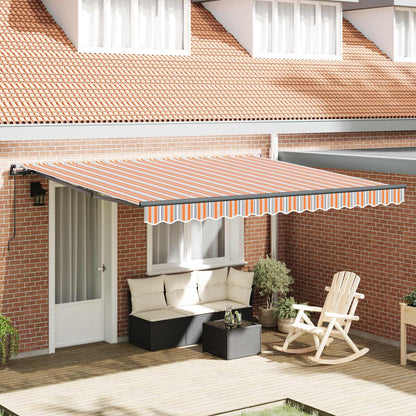 vidaXL Manual Awning 4 x 3.5 m 100% Polyester with Anthracite Frame Drop 350 cm Width 400 cm