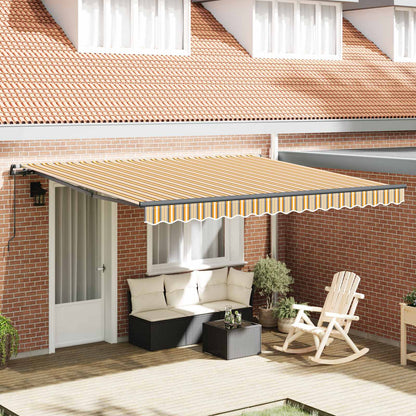 vidaXL Manual Awning 4 x 3.5 m 100% Polyester with Anthracite Frame Drop 350 cm Width 400 cm