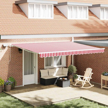 Manual Retractable Awning 450x300 cm with White Frame Red and white