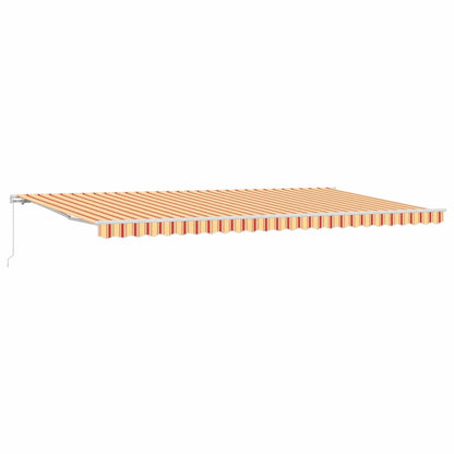 vidaXL Manual Awning 6 x 3.5 m Yellow and Orange Stripe 100% Polyester 2