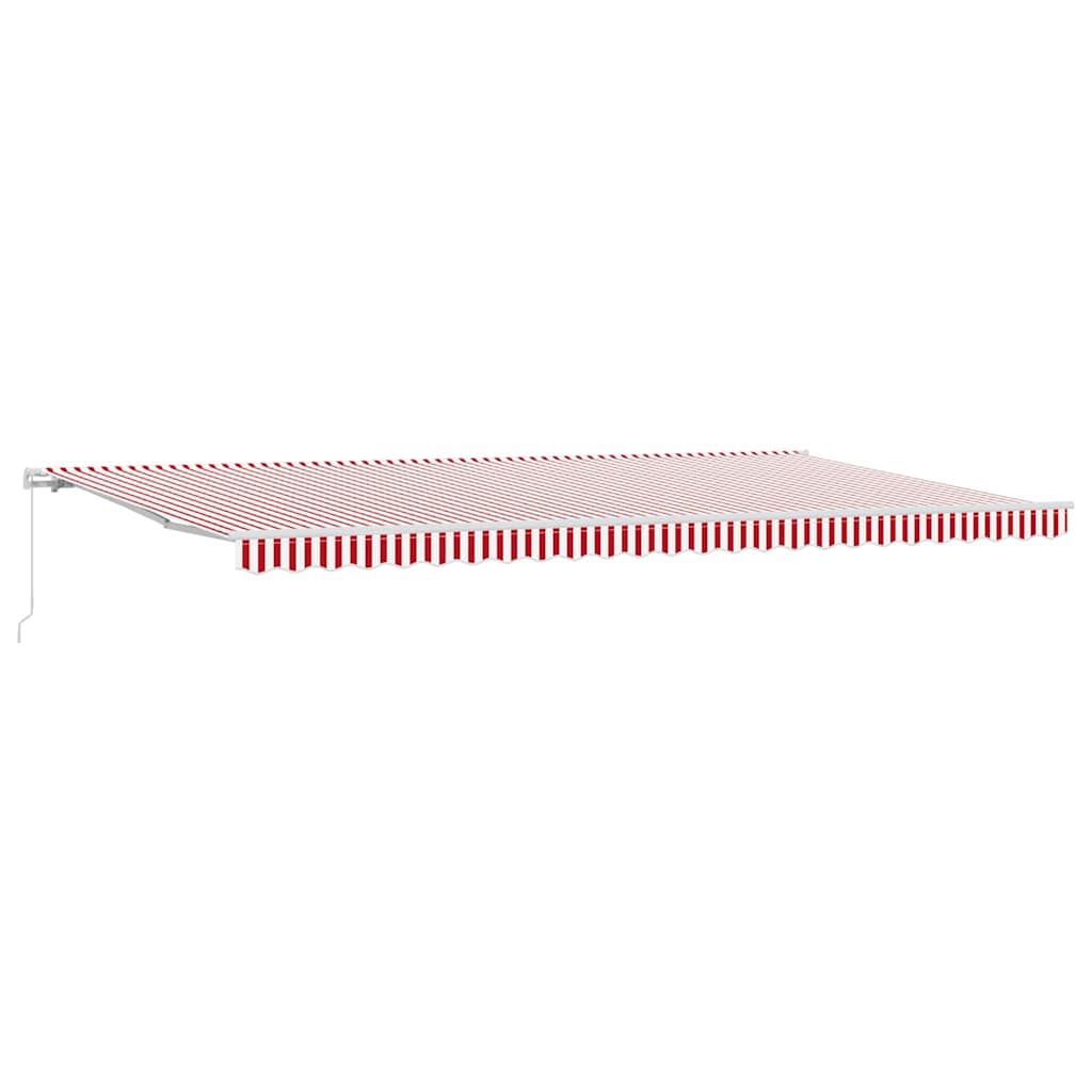 vidaXL Manual Awning 6 x 3.5 m Red and White Stripe 100% Polyester 2