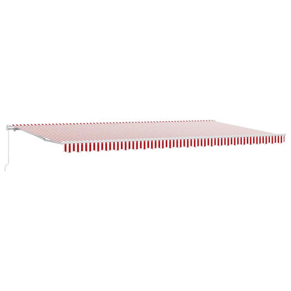 vidaXL Manual Awning 6 x 3.5 m Red and White Stripe 100% Polyester 2