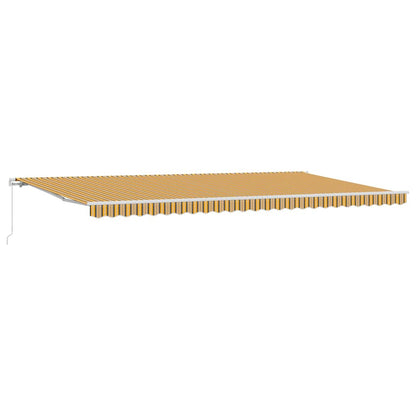 vidaXL Manual Awning 6 x 3.5 m Yellow Grey and White Stripe 2