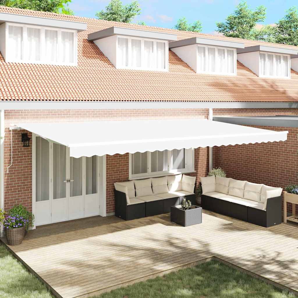 vidaXL Manual Awning 6 x 3.5 m White 100% Polyester 1