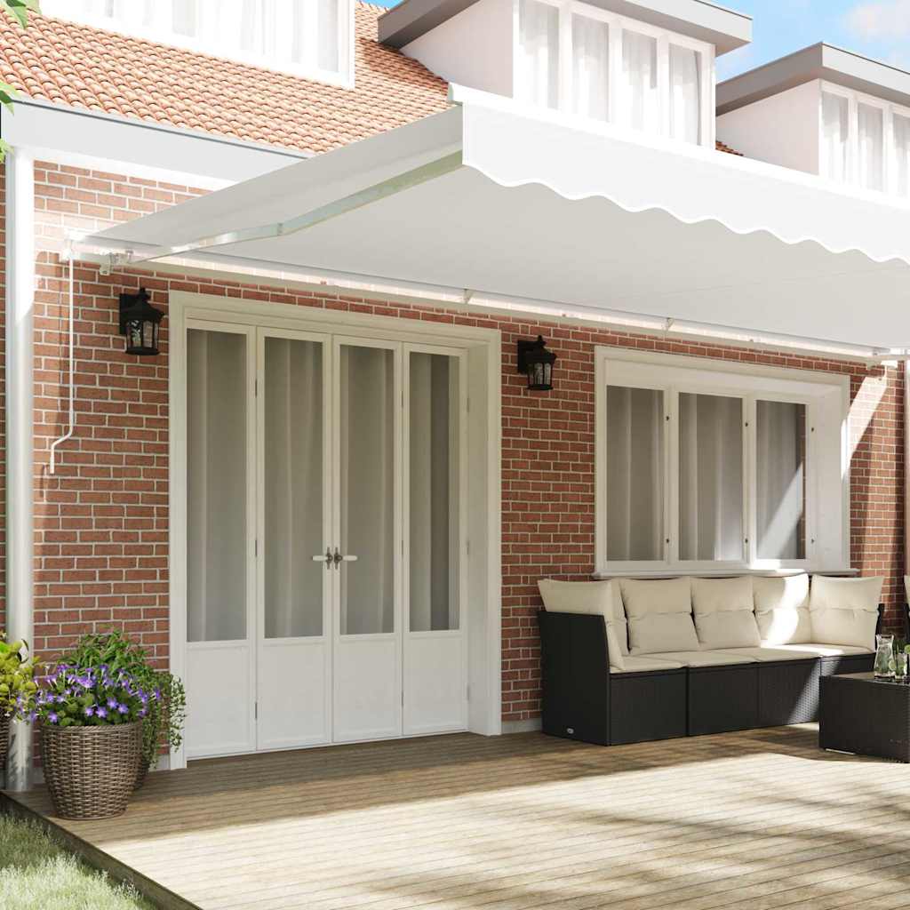 vidaXL Manual Awning 6 x 3.5 m White 100% Polyester 3