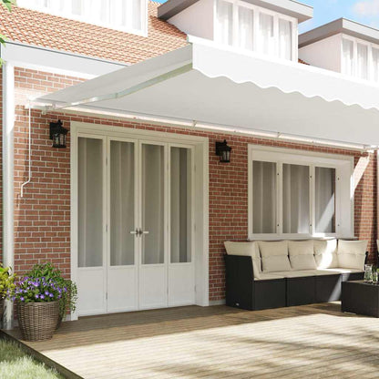 vidaXL Manual Awning 6 x 3.5 m White 100% Polyester 3