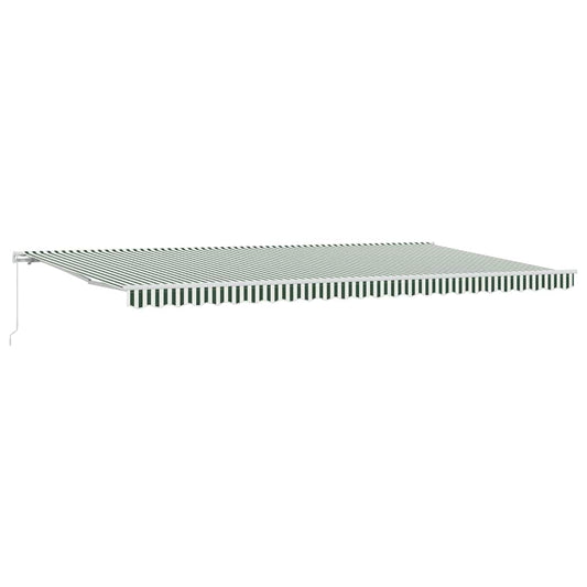 vidaXL Manual Awning 6 x 3.5 m Green and White Stripe 100% Polyester 2