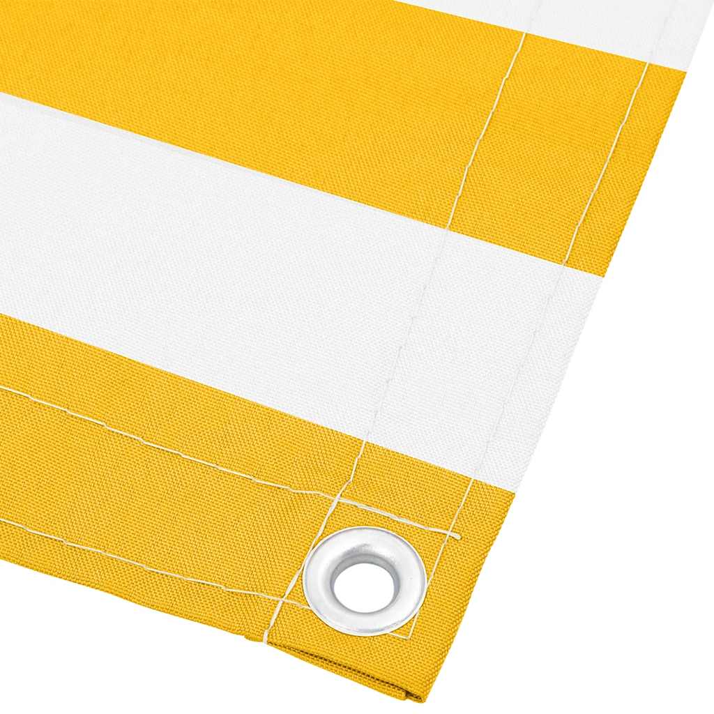 Balcony Screen 120x800 cm 100% Polyester Oxford Yellow and white