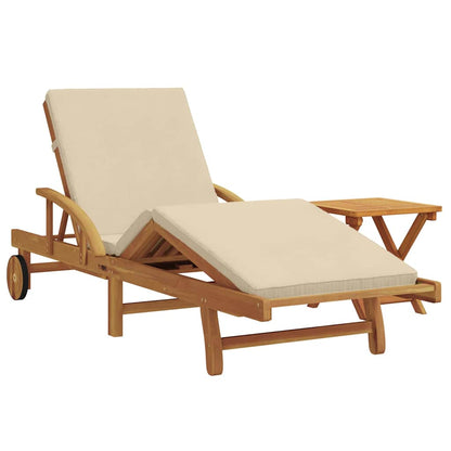 vidaXL Sun Lounger 2 pcs Solid Acacia Wood Beige 2