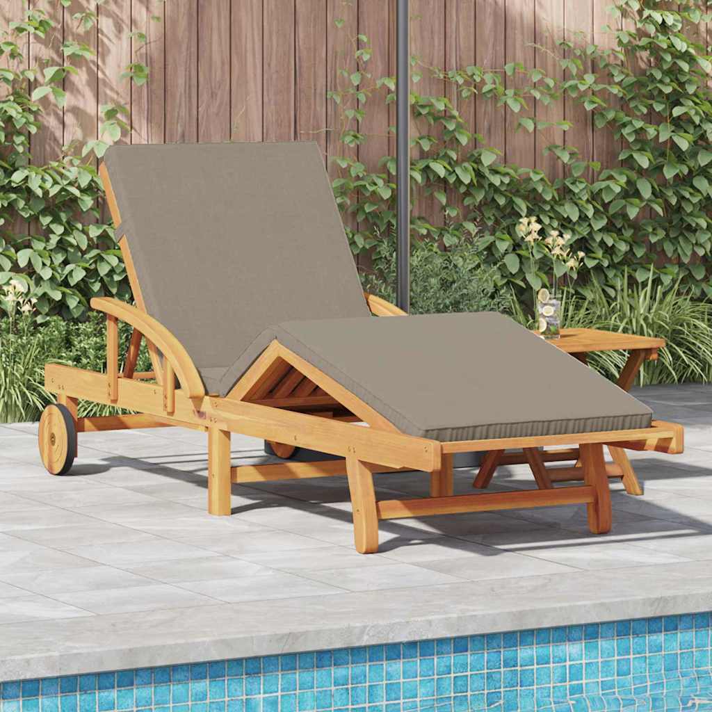 vidaXL Sun Lounger 2 pcs Solid Acacia Wood Taupe 1