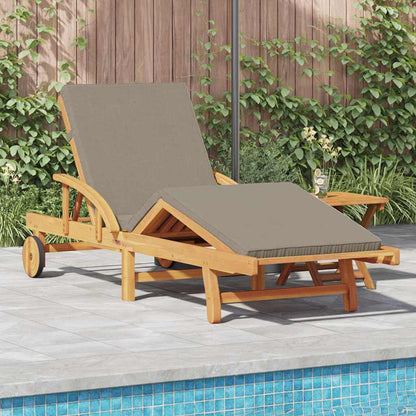 vidaXL Sun Lounger 2 pcs Solid Acacia Wood Taupe 1