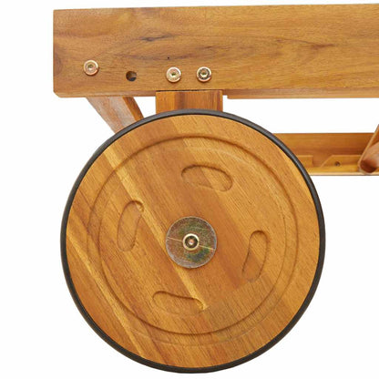 vidaXL Sun Loungers 2 pcs with Wheels Solid Wood Acacia 4