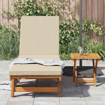 Sun Lounger 2 pcs Solid Acacia Wood Brown Beige Sun lounger +table