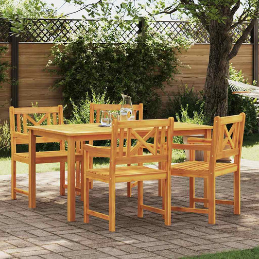 Garden Chairs Natural Solid Acacia Wood Cross slatted