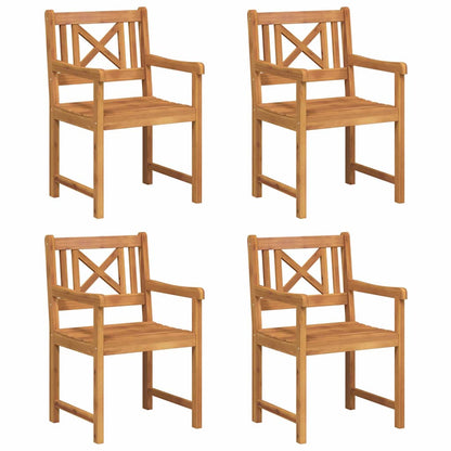 vidaXL Garden Chairs 4 pcs Natural Solid Acacia Wood 2