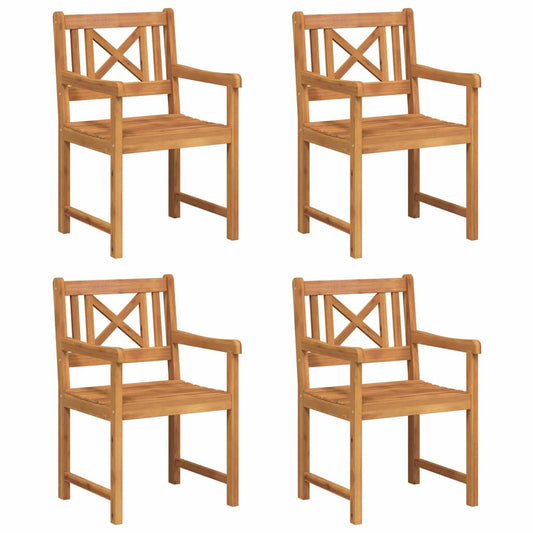 Garden Chairs Natural Solid Acacia Wood Cross slatted