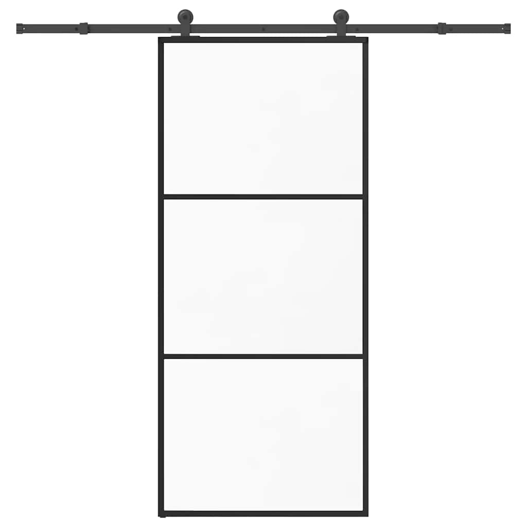 vidaXL Sliding Door with Hardware Set 90x205 cm ESG Glass&Aluminium 1