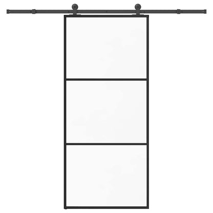 vidaXL Sliding Door with Hardware Set 90x205 cm ESG Glass&Aluminium 1