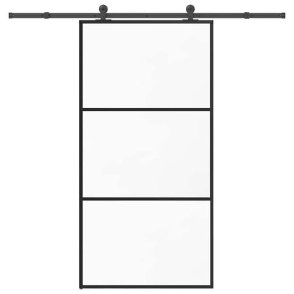 vidaXL Sliding Door with Hardware Set 102x205 cm ESG Glass&Aluminium 1