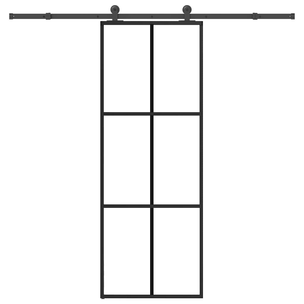 vidaXL Sliding Door with Hardware Set 76x205 cm ESG Glass&Aluminium 1