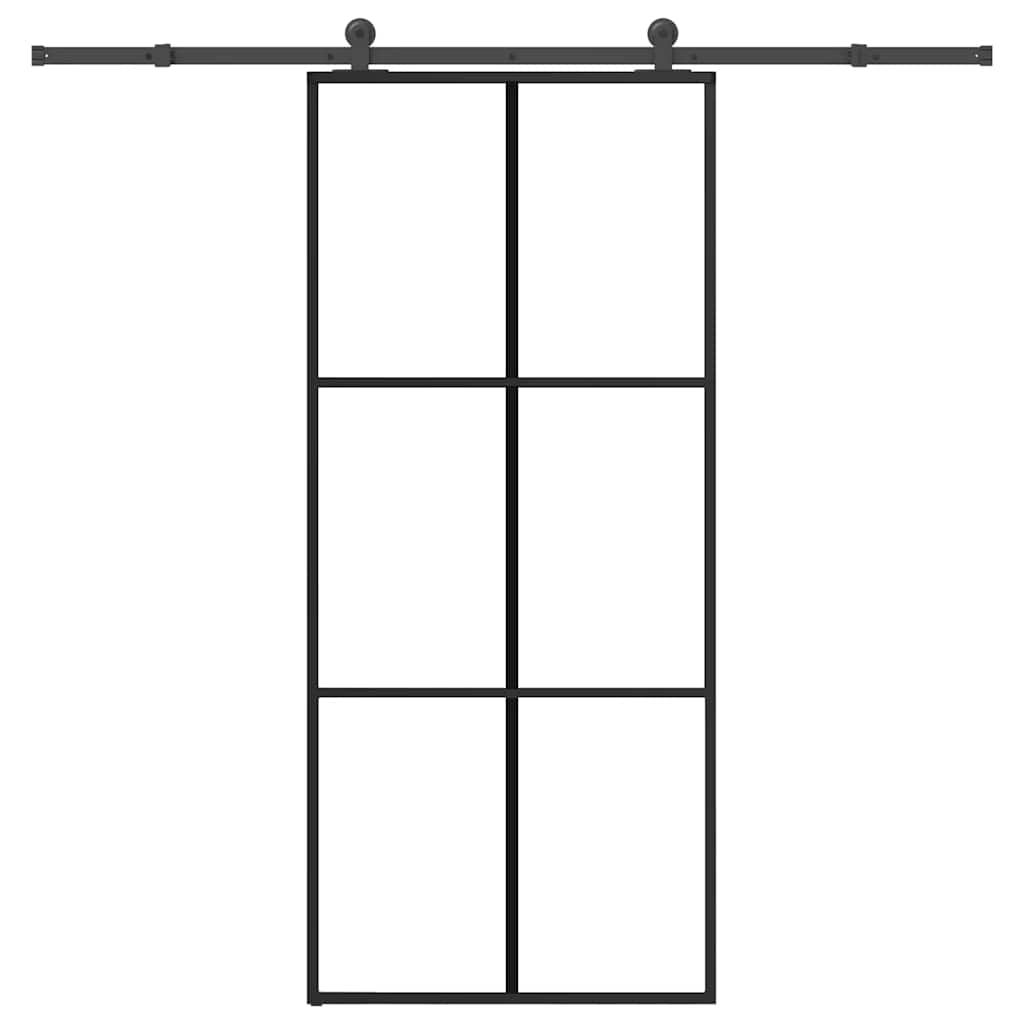 vidaXL Sliding Door with Hardware Set 90x205 cm ESG Glass&Aluminium 2