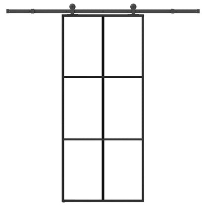 vidaXL Sliding Door with Hardware Set 90x205 cm ESG Glass&Aluminium 2