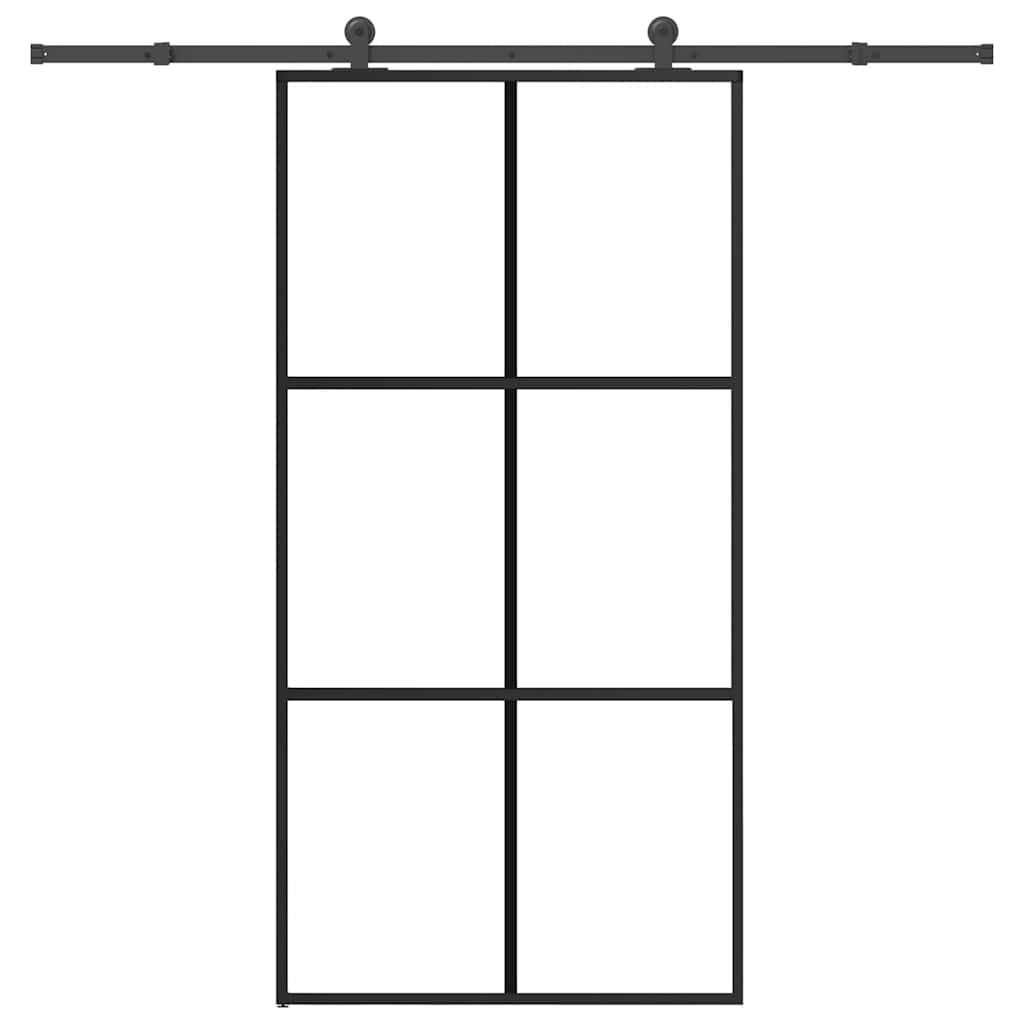 vidaXL Sliding Door with Hardware Set 102x205 cm ESG Glass&Aluminium 1