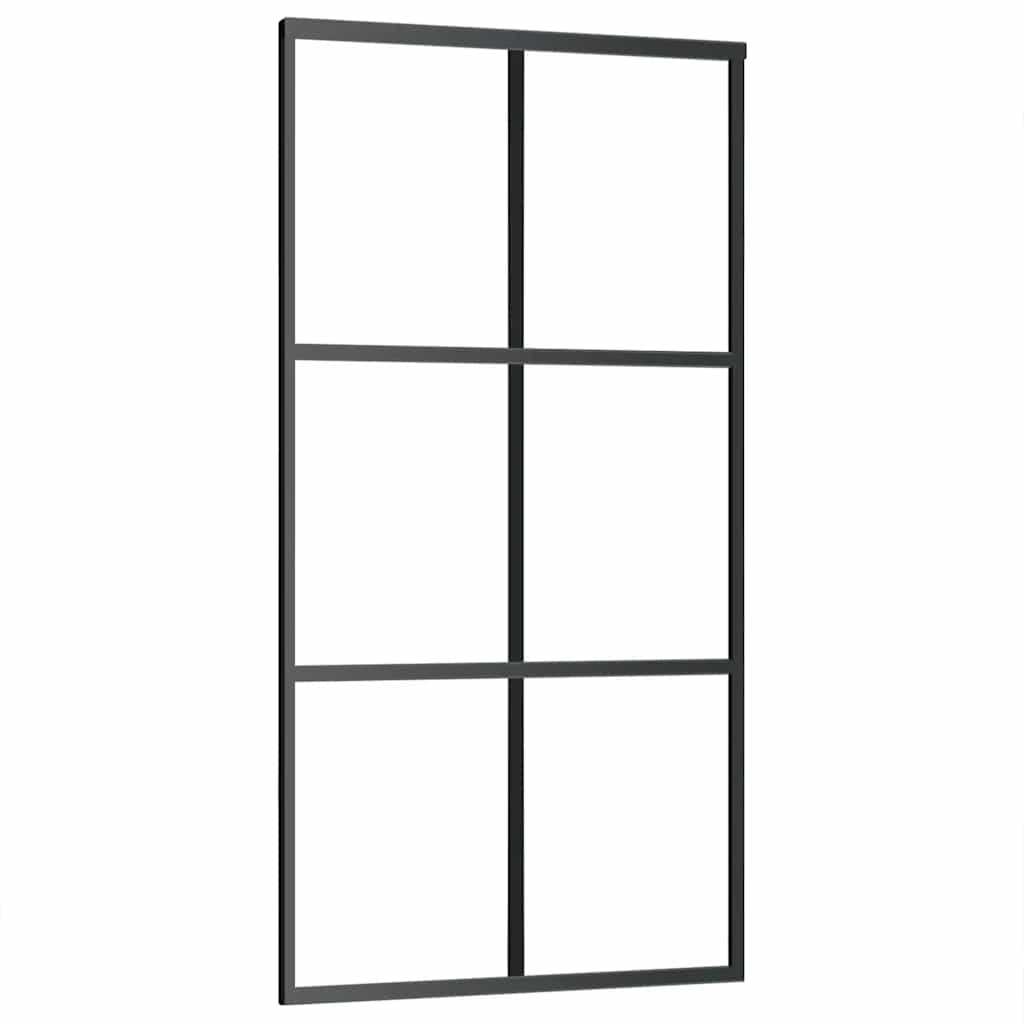 vidaXL Sliding Door with Hardware Set 102x205 cm ESG Glass&Aluminium 3