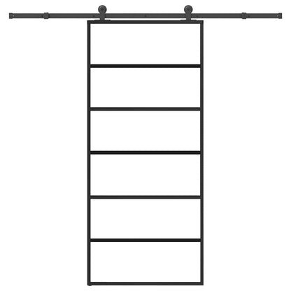 vidaXL Sliding Door with Hardware Set 90x205 cm ESG Glass&Aluminium 1