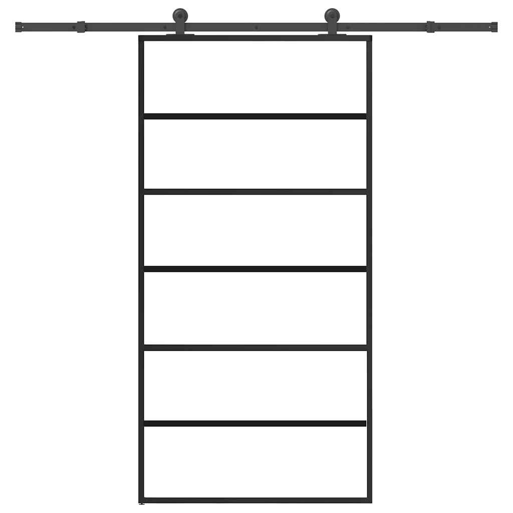 vidaXL Sliding Door with Hardware Set 102x205 cm ESG Glass&Aluminium 1