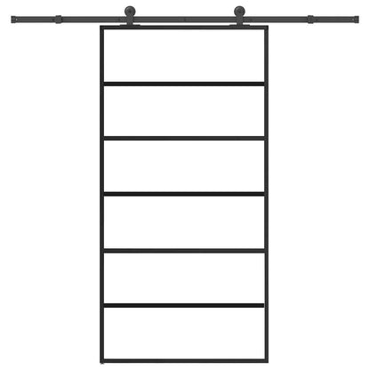vidaXL Sliding Door with Hardware Set 102x205 cm ESG Glass&Aluminium 1